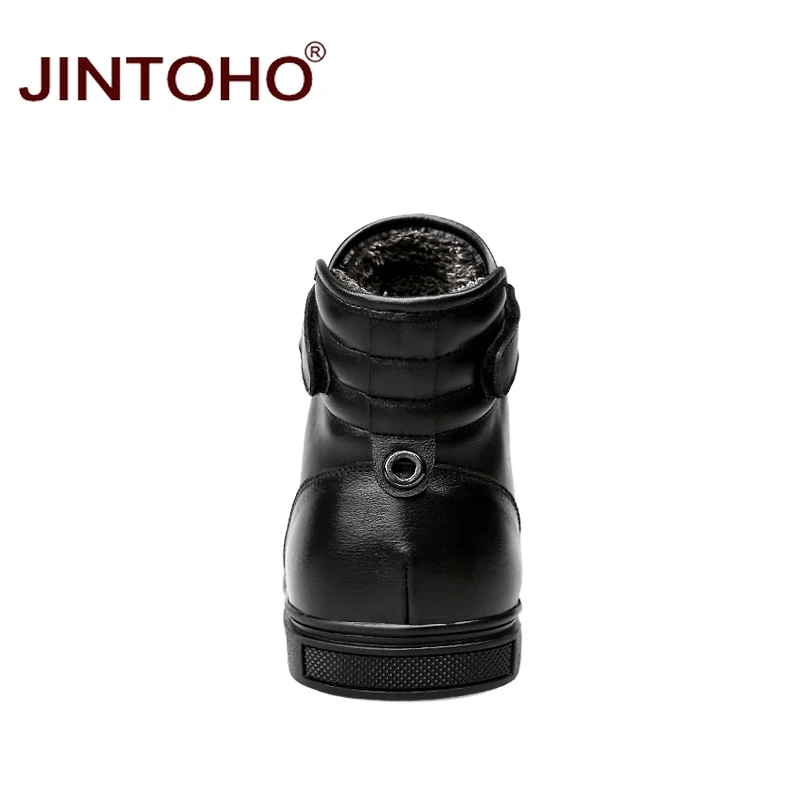 Высококачественная Зимняя мужская обувь JINTOHO из натуральной кожи брендовые