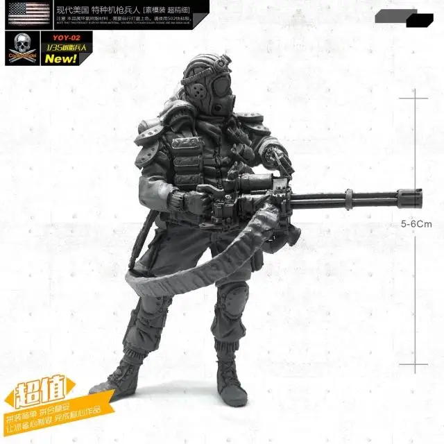 Полимерный солдат пулемёт Гатлинга 1/35 фигурок в виде автомата пистолета