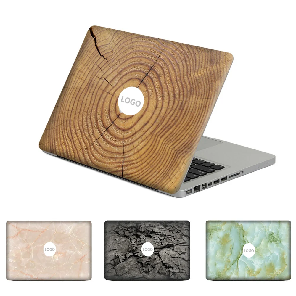 3D деревянные кольца мрамор Виниловая Наклейка для MacBook Air Pro 11 13 15 дюймов для Mac чехол для ноутбука полное покрытие верхняя кожа Наклейка