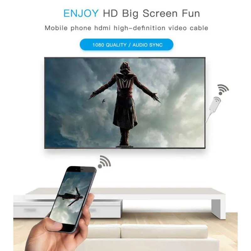 Беспроводной приемник 2 4G HDMI HDTV конвертер адаптер 1080P MHL кабель для iPhone Android USB к WIFI
