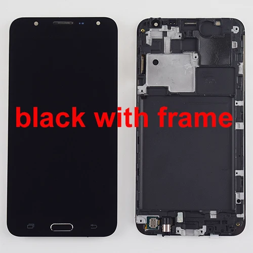 black with frame Для samsung Galaxy J7 ЖК-экран j700 SM J700F J700M J700H J700FN DS ЖК-дисплей кодирующий преобразователь сенсорного экрана в сборе рамка - Цвет: black with frame