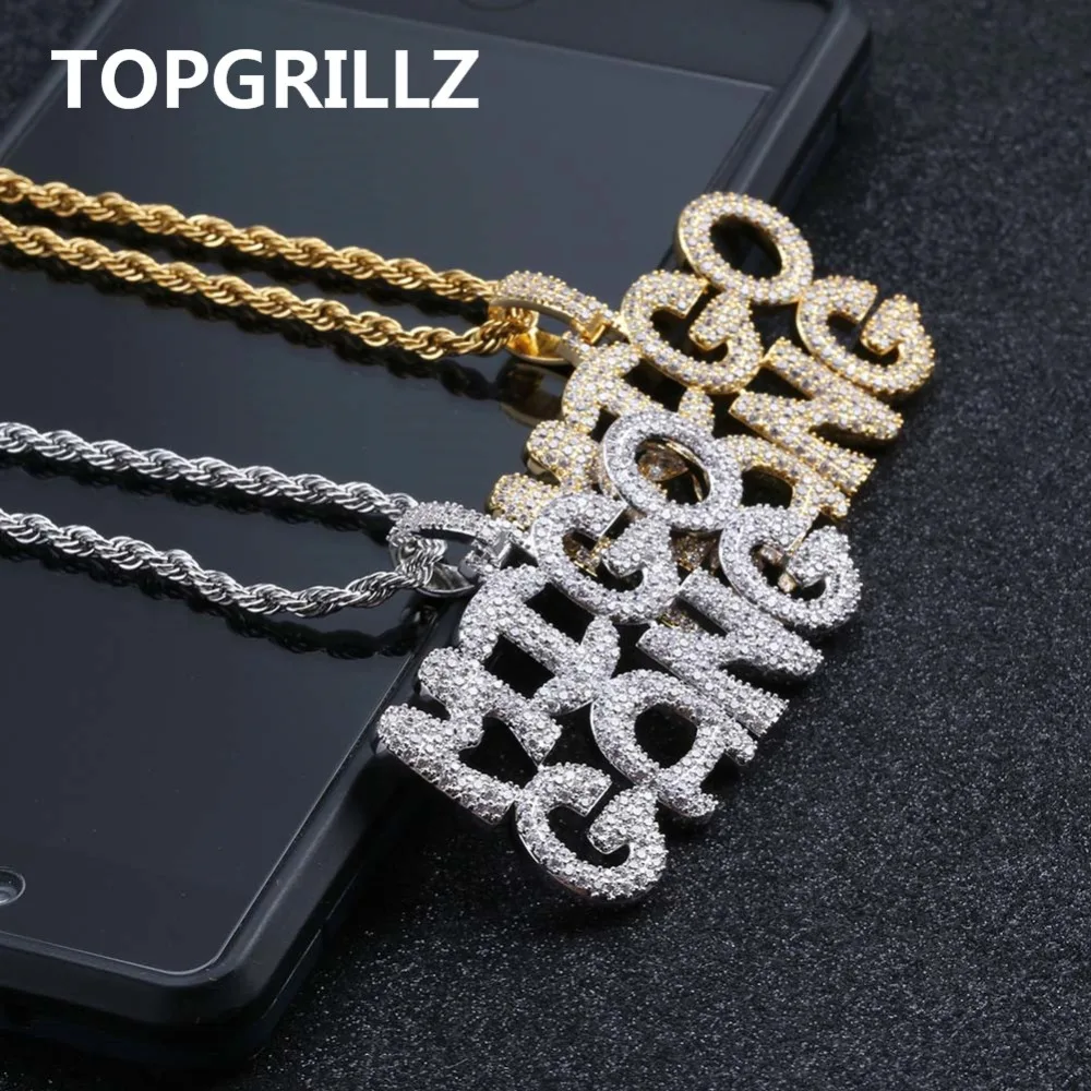 TOPGRILLZ хип хоп ожерелье с буквами и кулоном в виде пузырьков мужское ювелирное