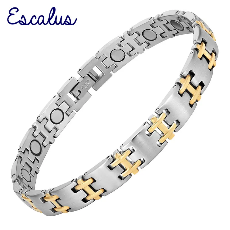 

Escalus Women Magnetic Bio Bracelet Color Gold Silver Stainless Steel Ladies Jewelry Bangle Accessories Wristband Charm
