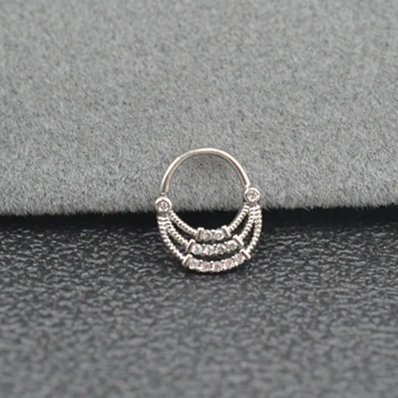 Кольцо для пирсинга тела с фианитом 10 шт. | Украшения и аксессуары