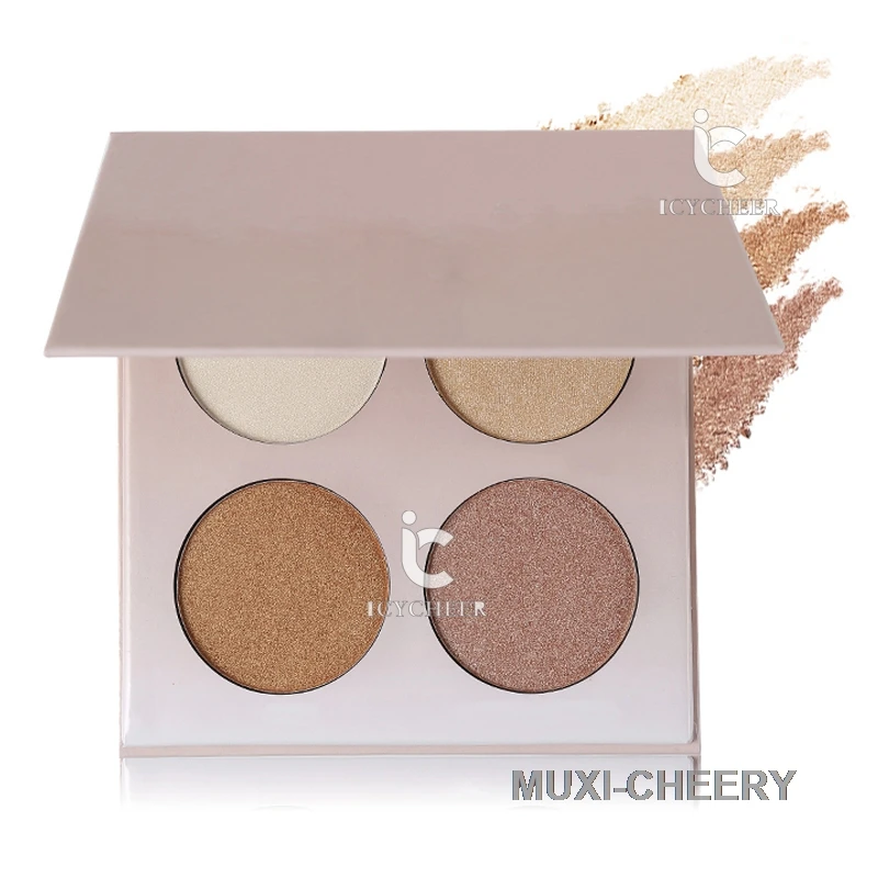 ICYCHEER Makeup Face Contour Set 4Colors Powder Highlihter Palette Highlight Bronzer Glow |