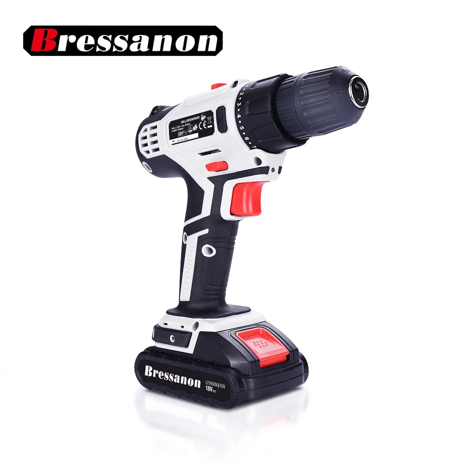 Bressanon 18 V 1300 mah литий ионная батарея с двойной скоростью DC электрическая дрель