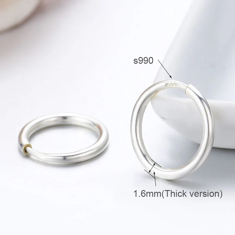 Серьги кольца из настоящего стерлингового серебра 990 пробы для женщин и