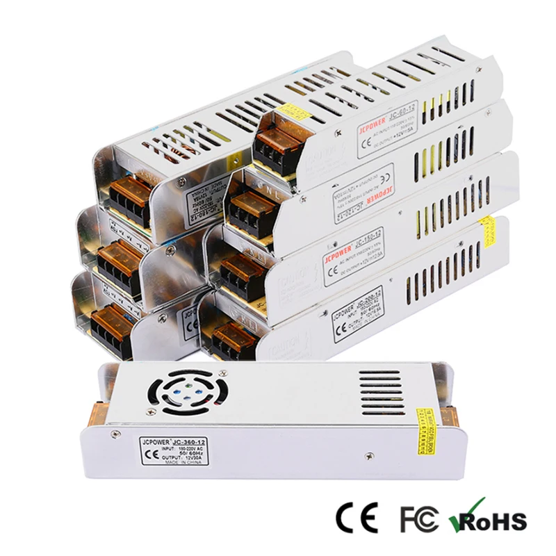 JC POWER slim 12 В 15 а 200 Вт трансформатор напряжения светодиодный выключатель питания