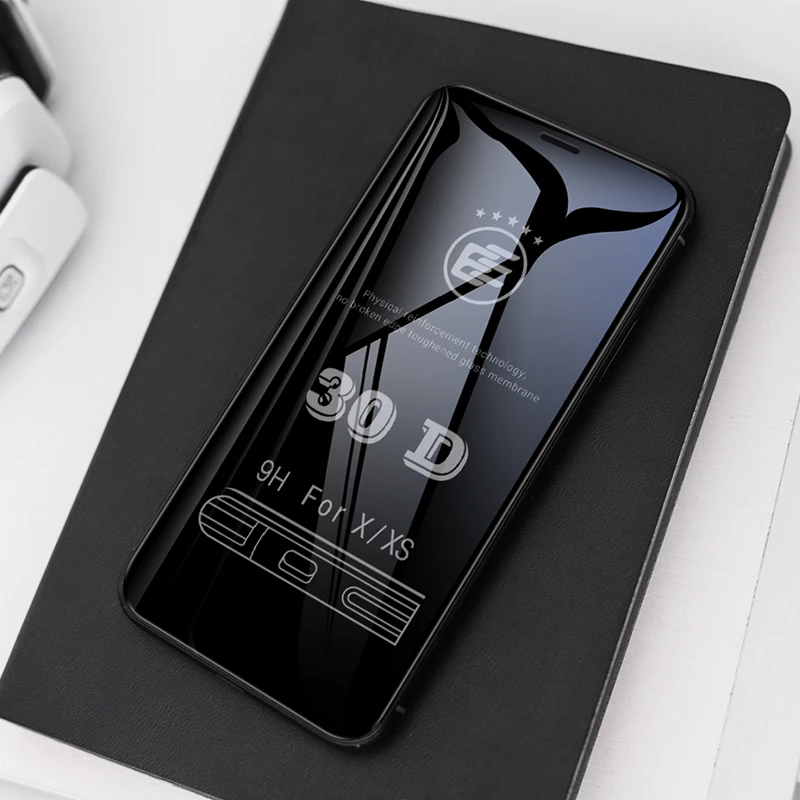 

ESVNE 30D Protective glass on the for iPhone 7 6 8 plus XR X XS glass full cover iPhone 6 Max Screen Protector Tempered Glass