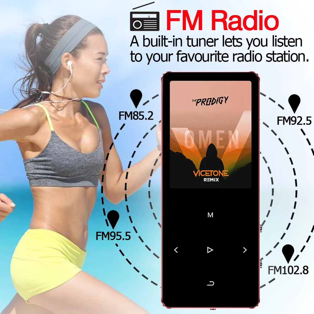 REDANT mp3 плеер с динамиком 1 8 дюймов экран сенсорные клавиши радио fm мини USB MP 3 HiFi