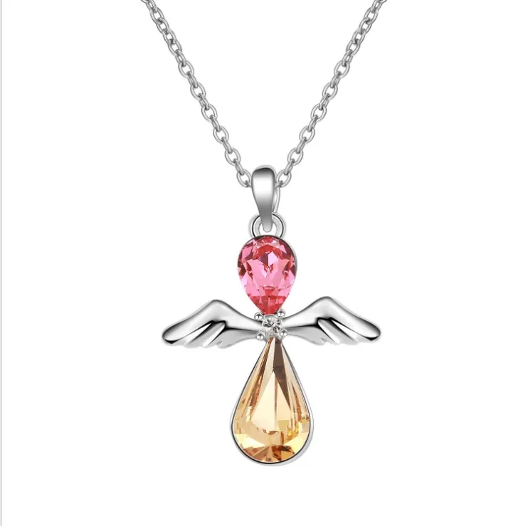 Новейшее Европейское оригинальное ожерелье 3color New Guardian angel Crystal от Swarovski Maxi колье