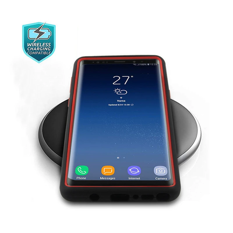 Для Samsung Galaxy note9 s9 s9plus силиконовый ударопрочный чехол 360 градусов твердый матовый