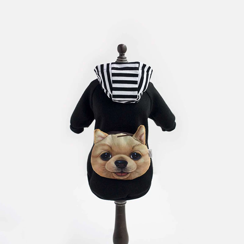 Милые толстовки для собак 2018 с сумкой щенков кошек одежда красного/черного цвета