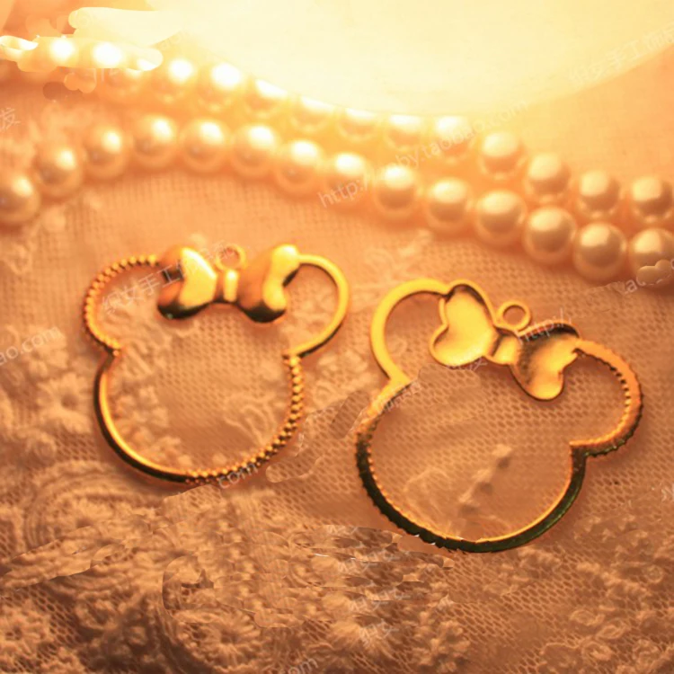 10 шт./лот разнообразные стили металлическая рамка Подвеска золотой