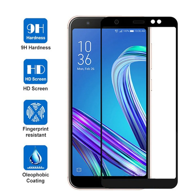 

Закаленное стекло с полным покрытием для Asus Zenfone Max Pro M1 ZB601KL ZB602KL, Защитное стекло для экрана