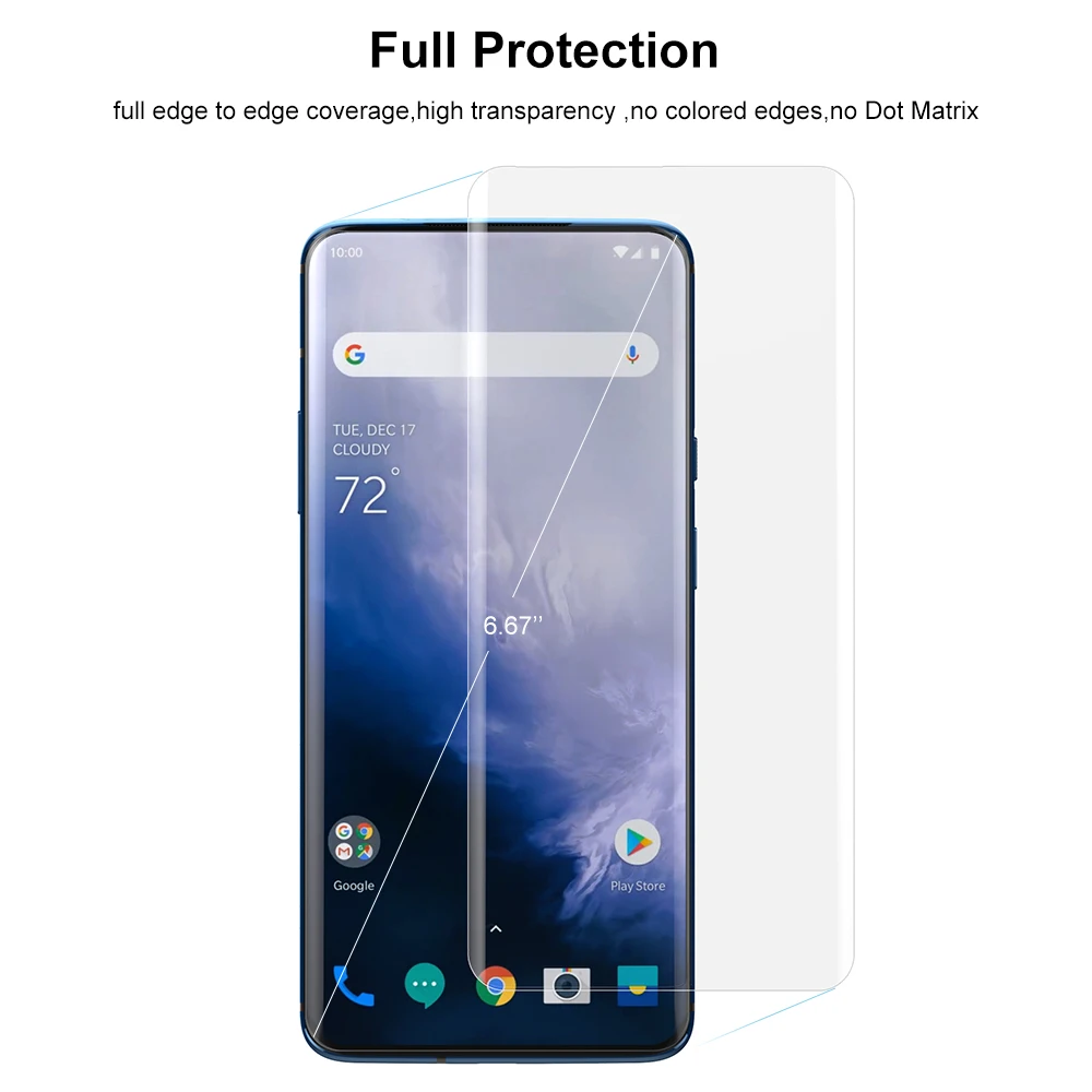 Для Oneplus 7 Pro защита экрана с отпечатком пальца разблокировка УФ-стекло плёнка