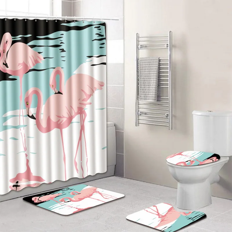 Набор Противоскользящих ковриков для ванной комнаты 4 шт. подставка крышка