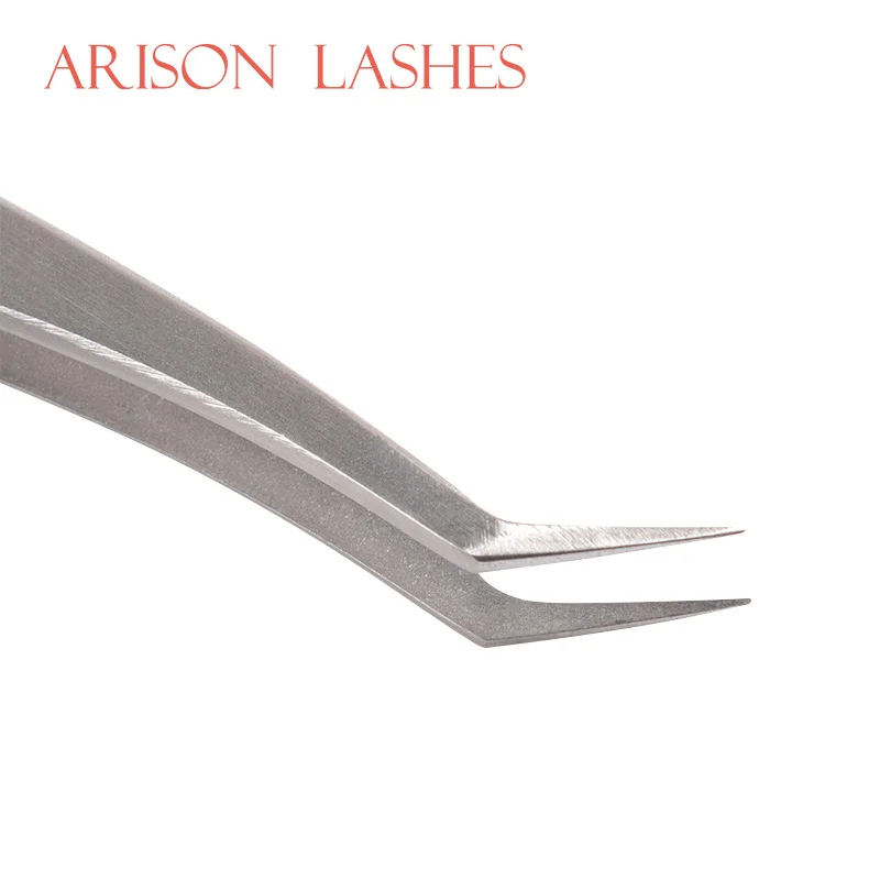 Arison lashes ультра жесткий Изогнутый пинцет дизайн дельфина тонкие точки