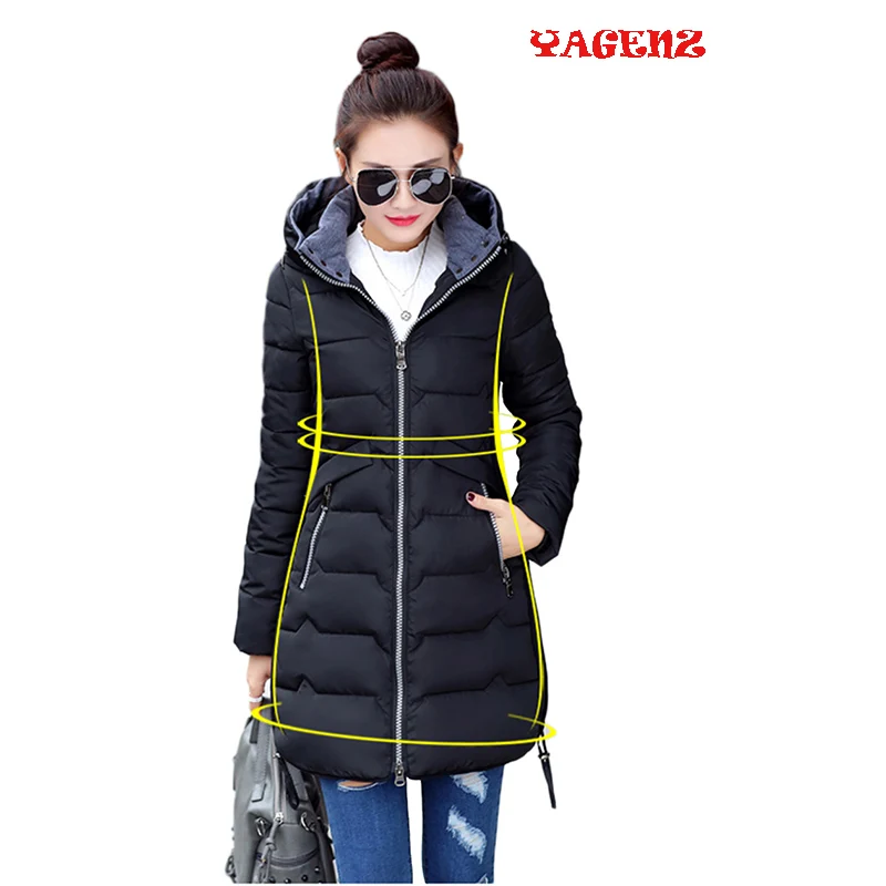Женские пуховые куртки свободного покроя теплые парки с капюшоном из хлопка