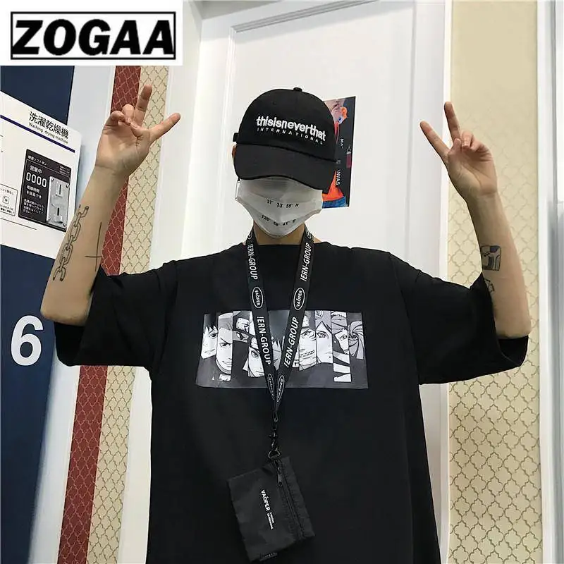 Крутая Harajuku футболка с Наруто уличная одежда мужская летняя модная Аминовым