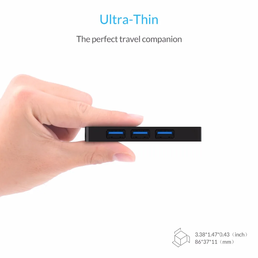 ORICO 4 Порты и разъёмы USB3.0 концентратор прямоугольник мини-концентратор с OTG Функция для Windows и Mac OS-черный/белый(HS4U-U3