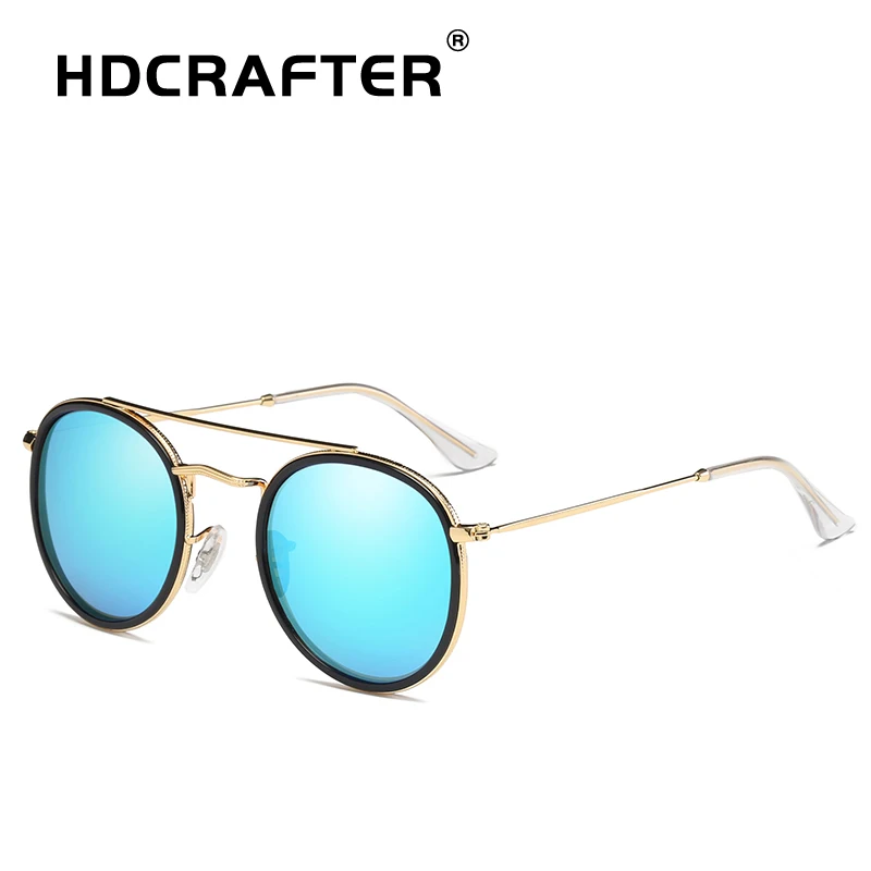 HDCRAFTER женские модные солнцезащитные очки, женские круглые брендовые дизайнерские Винтажные Солнцезащитные очки, мужские зеркальные ретро поляризованные солнцезащитные очки Gafas