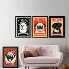 Настенные принты с изображением мопса, собаки, картины на холсте для гостиной, домашний декор, плакаты и принты, настенное искусство, Ретро Декор для кухни, цитаты