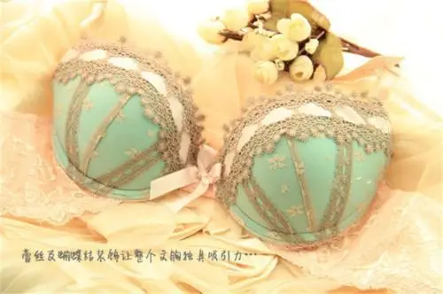 Lady Embroidery Sexy Decro Lace Trim Push Up Padded Bra+Panty Set 34/36/38 B/C | Женская одежда