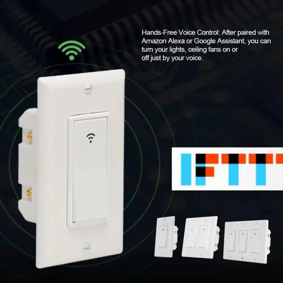 1/2/3 Gang Smart Wi-Fi настенный светильник переключатель таймера для Alexa Google Home беспроводной переключатель