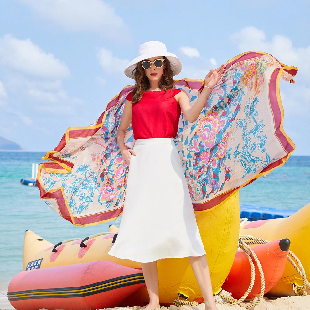 Moda Mujer дизайн шелковый длинный хиджаб шарф женский роскошный бренд пляжное одеяло шаль одежда Бандана Хиджаб щит для лица платок