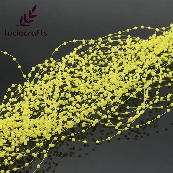 Lucia crafts 1,2 м пластиковые искусственные жемчужные бусины, цепочка, гирлянда, цветы, Свадебная вечеринка, украшение для волос, 10 шт. C0503 - Цвет: yellow