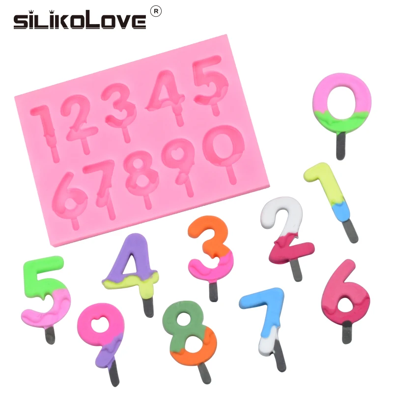 SILIKOLOVE 3D 0-9 Количество/цифра форма силиконовая форма для торта, кекс Печенье Шоколад Кухня форма для выпечки помадка торт Decoratin