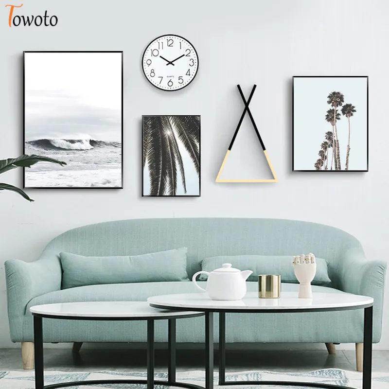 Настенный постер с изображением пальм в скандинавском стиле пейзаж Картина на