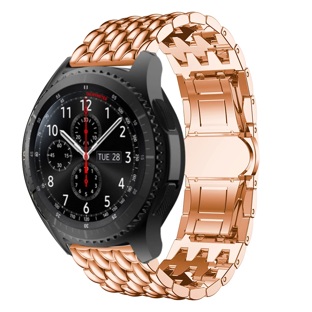 22 мм браслет из нержавеющей стали для samsung gear S3 Galaxy Watch 46 мм смарт-часы Роскошный сменный Браслет