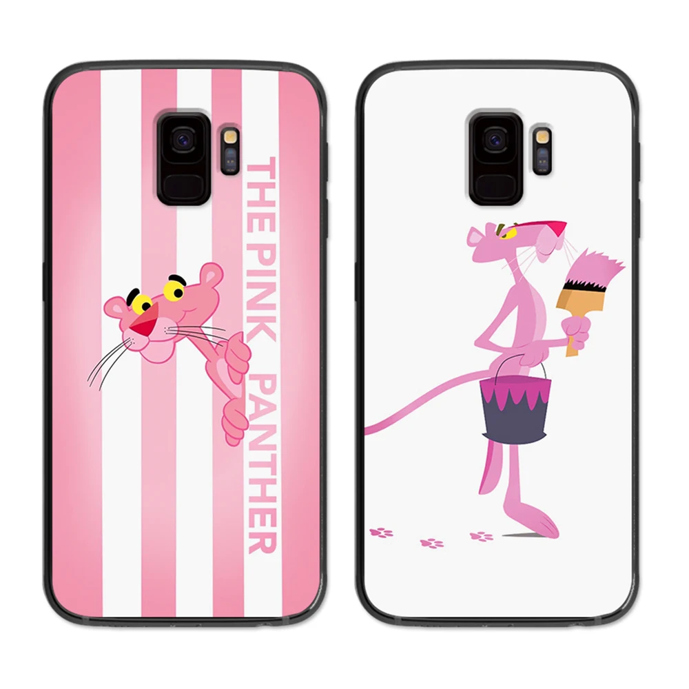 Розовый пантера для Samsung Galaxy A5 A6 A7 A8 A9 2017 2018 2019 Plus M10 M20 M30 мягкий силиконовый черный