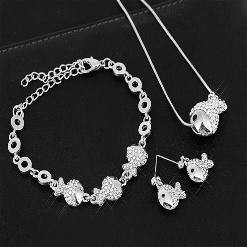 Fashion Colgante Oso Long Necklace Fish Sweater Necklaces Rhinestones for Women Birthday Gift T1319 | Украшения и аксессуары