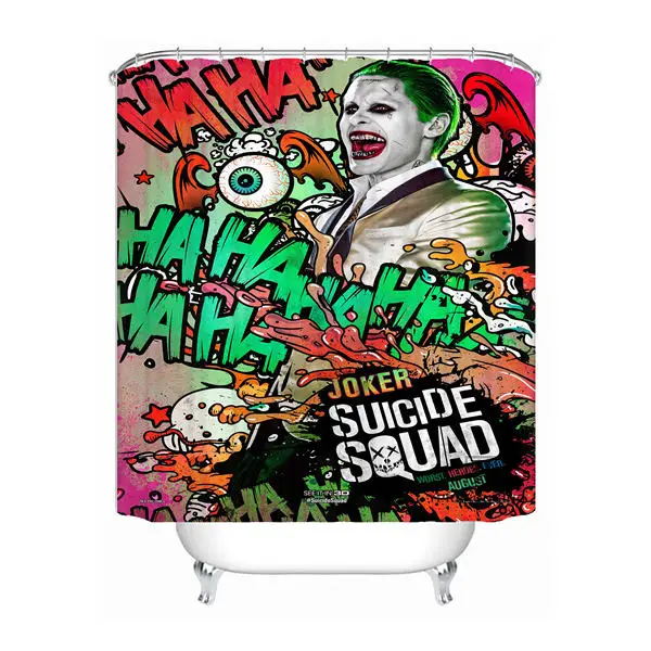 Shower Curtain На заказ Бэтмен Комикс Поп Арт водонепроницаемый занавеска для душа домашняя Ванна Ванная комната s крючки полиэстер ткань разные размеры#180421-Sina-02 - Цвет: Shower Curtain
