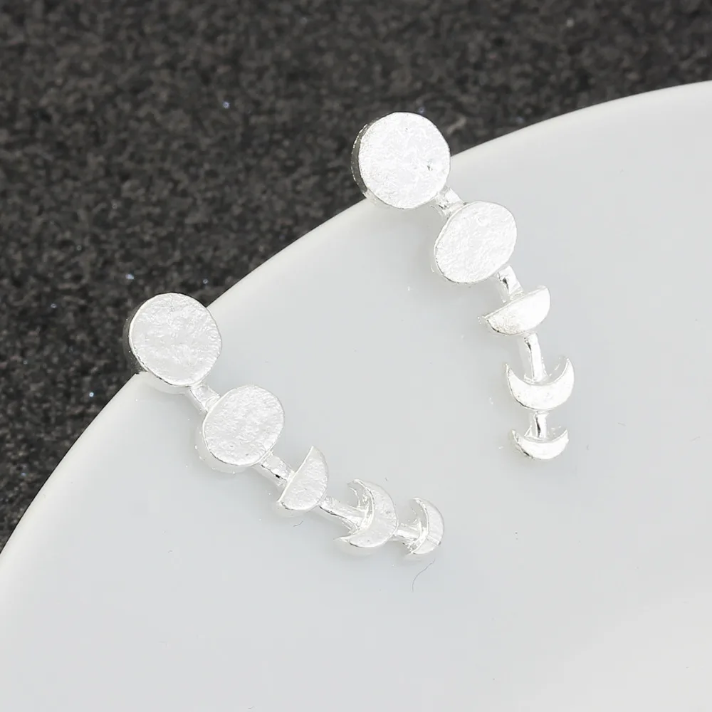 DoreenBeads, серьги-гвоздики для девочек и женщин, лунные фазы, альпинисты, ушные ползунки, серебряный цвет/золотой цвет, 23x7 мм, 1 пара, новинка года, тренд