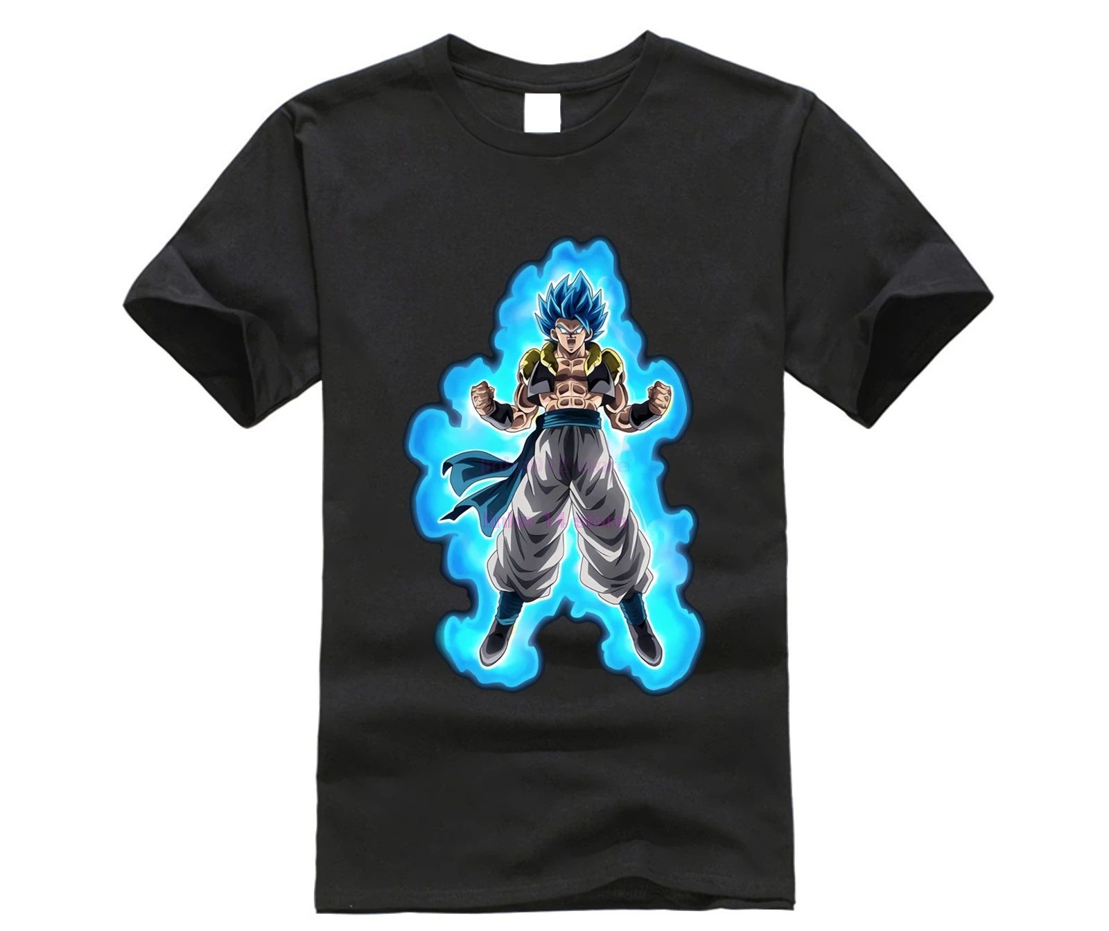 Gogeta Super Sayian синяя футболка с аурой Новая Летняя мужская повседневная принтом