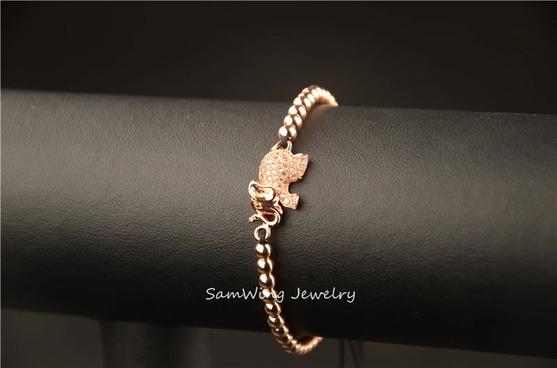 10 шт. крошечный милый слон Шарм braclet Модные аксессуары ювелирные изделия CZ Камень