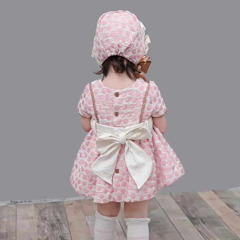 2019New short sleeve dresses baby girls Spanish dress 3pcs clothes set Kids girl party Birthday wedding flower | Детская одежда и