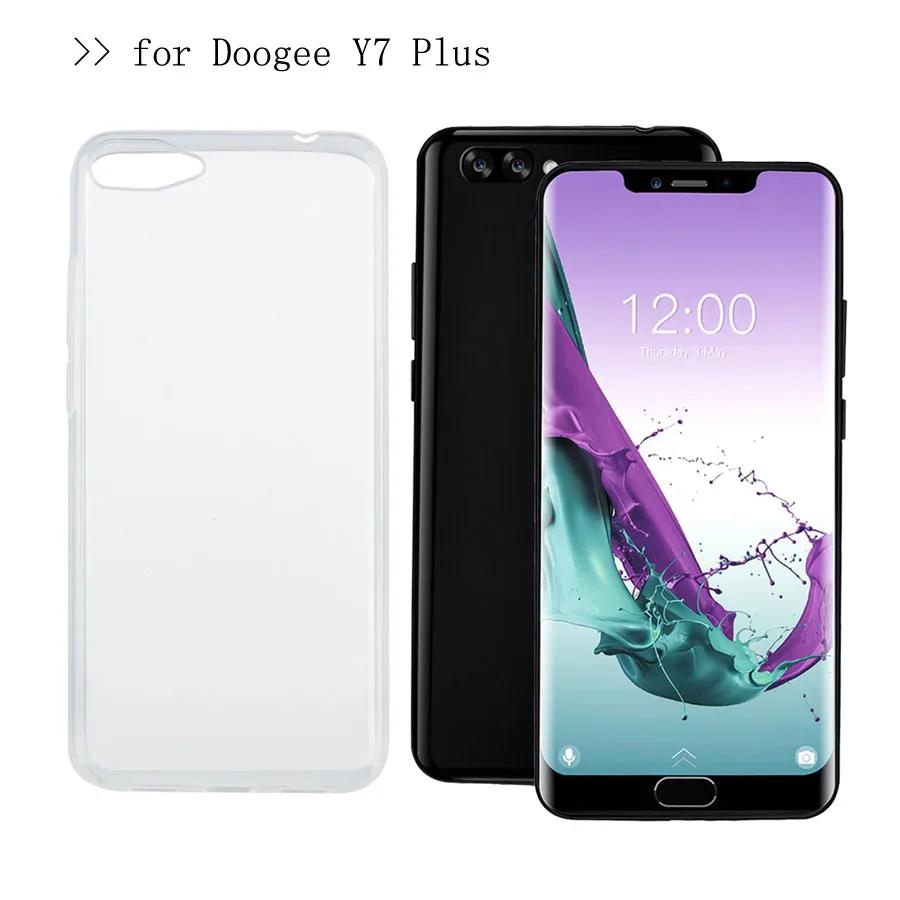 Силиконовый чехол Doogee Y7 Plus Ультратонкий Мягкий ТПУ мобильный телефон 6 18 дюйма
