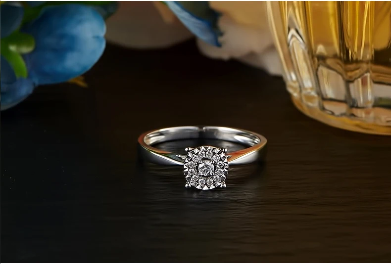Ювелирное обручальное кольцо с бриллиантами для женщин 1.00CT эффект Сертифицированный 18K белое золото свадебное кольцо Изысканные ювелирные изделия свет роскошный подарок