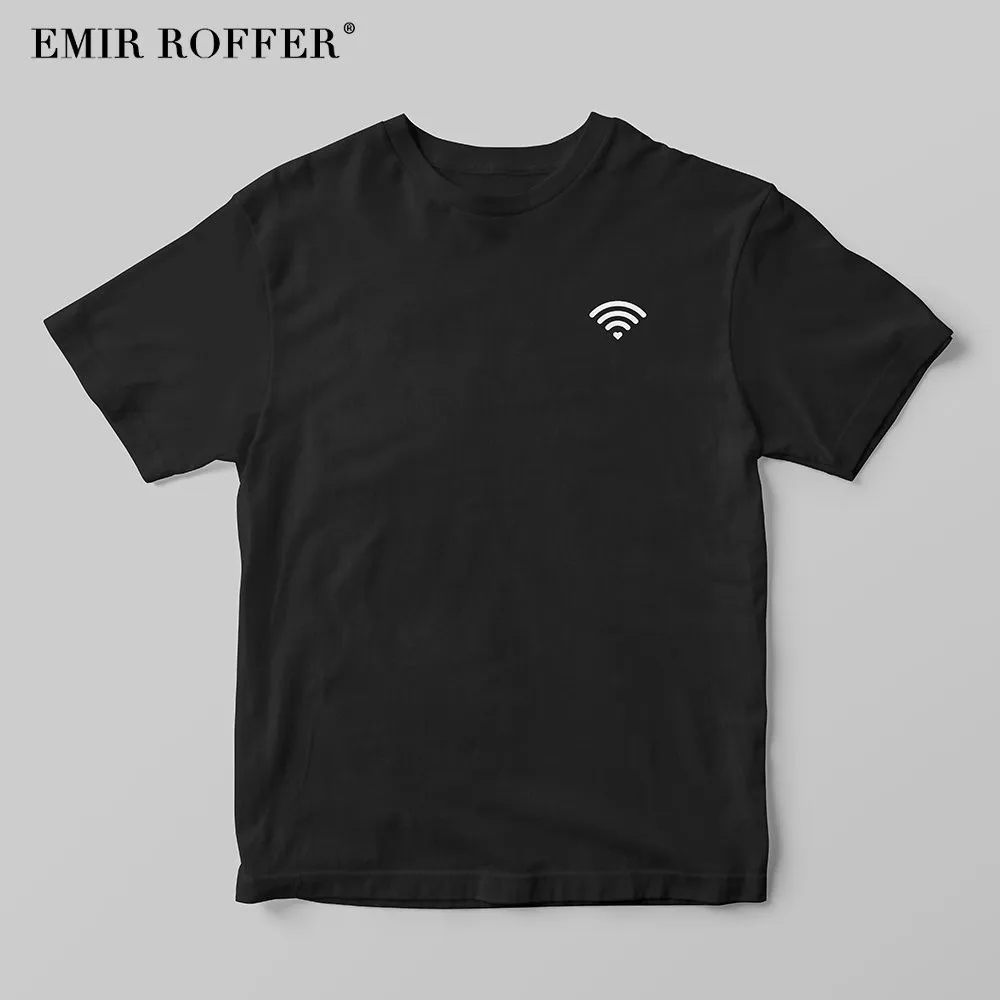 EMIR ROFFER heart wifi Забавные футболки Женская хлопковая футболка белый черный модный