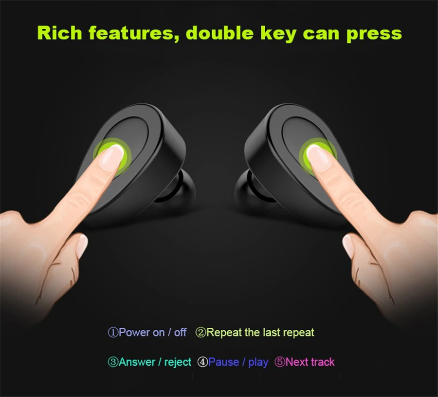 TWS K2 Twins портативные мини беспроводные наушники стерео внешний аккумулятор Bluetooth