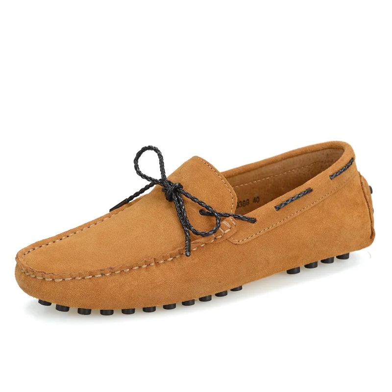 GOXPACER Spring New Men Shoes Loafers Casual Moccasins Flat Heel Slip On Nubuck British Style Wholesale Lacing | Обувь