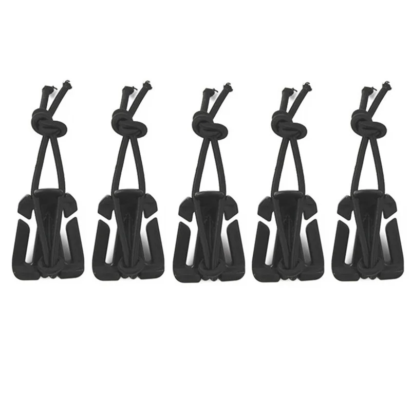 7 шт. Рюкзак Molle Прочные эластичные пряжки для веревки фиксированный зажим Кемпинг EDC Карабин Пряжка сумка с лентой зажим веревка Доминатор Winder - Цвет: Black