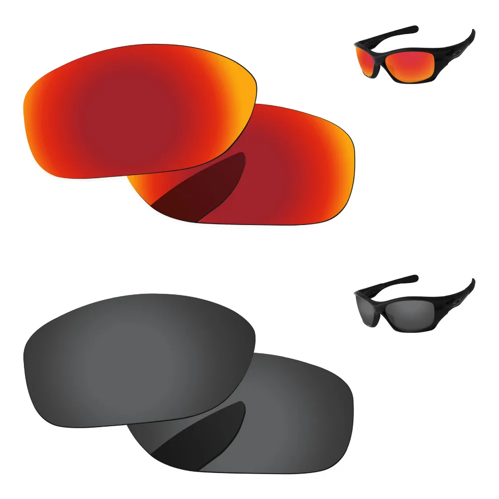

Черные и красные 2 пары поляризованных сменных линз для солнцезащитных очков Pit Bull 100% UVA & UVB защита
