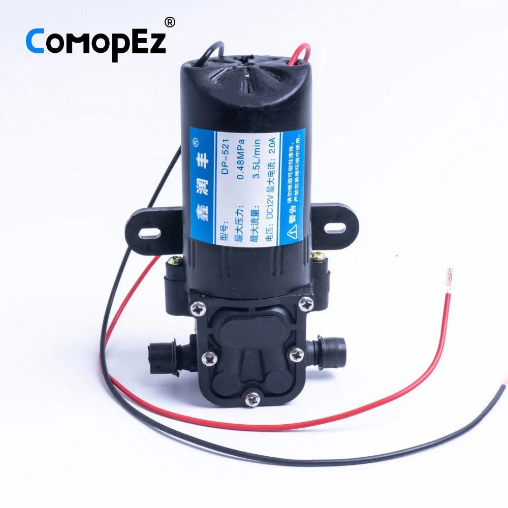DC 12 В 70PSI 3.5L/мин сельскохозяйственный Электрический водяной насос черный мембранный Водяной опрыскиватель высокого давления автомойка 12 В 0,48 МПа