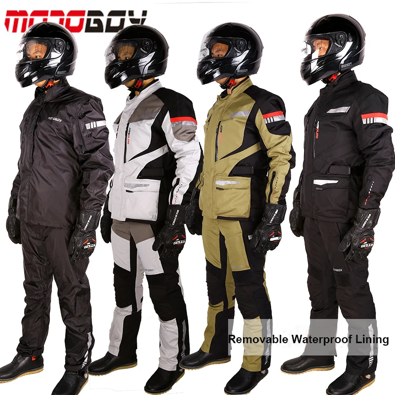 

MOTOBOY Men Motocross Motorcycle Professional Adventure Touring 3 Layer Waterproof Windproof Warm Jacket&Pant Suit